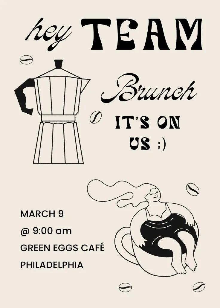 Cozy cup café - brunch- og frokostinvitation