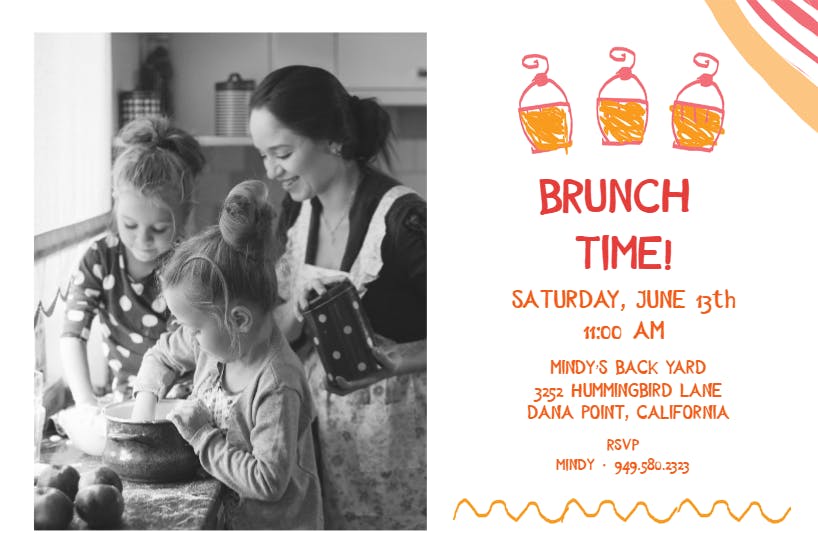 Crayon accents - brunch & lunch invitation