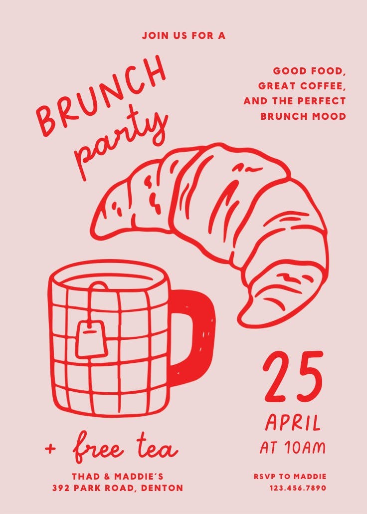 Croissant - party invitation