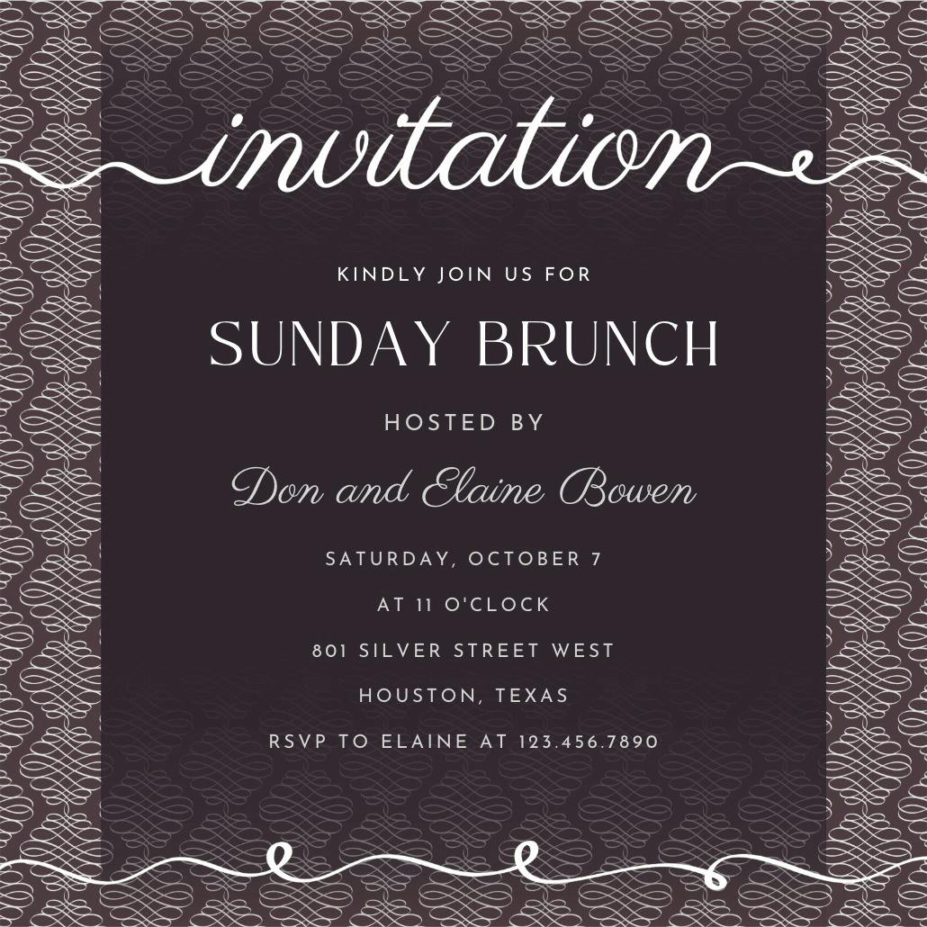 Curves and cursive - brunch & lunch invitation
