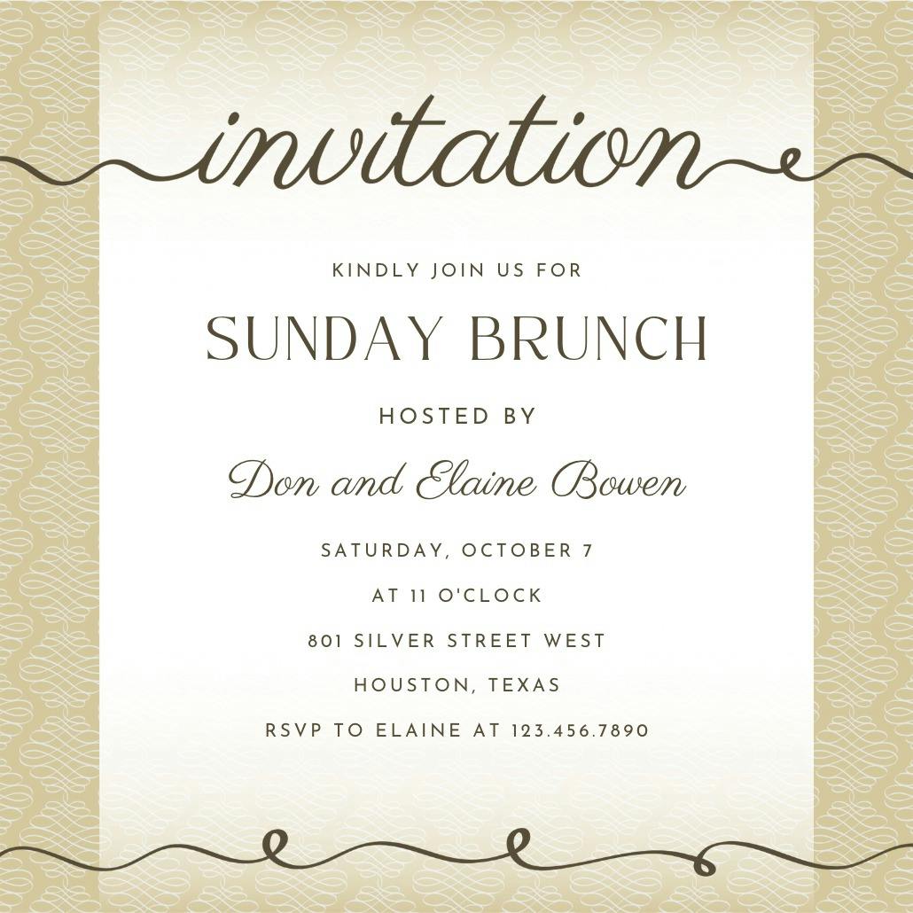 Curves and cursive - brunch & lunch invitation