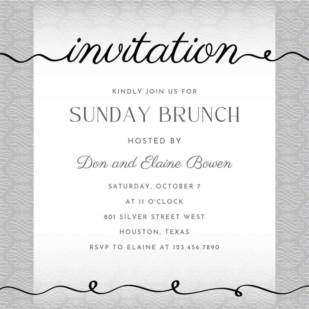 Curves and cursive - invitación para brunch