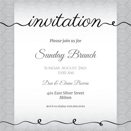 Curves and Cursive - Brunch & Lunch Invitation