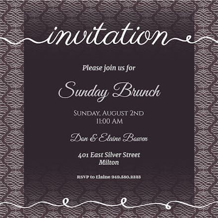 Curves And Cursive - Brunch & Lunch Invitation Template (Free ...