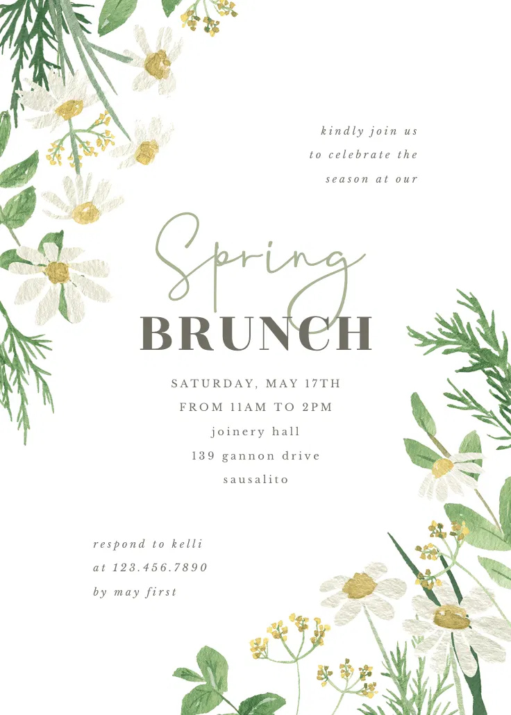 Daisy bouquet - brunch & lunch invitation