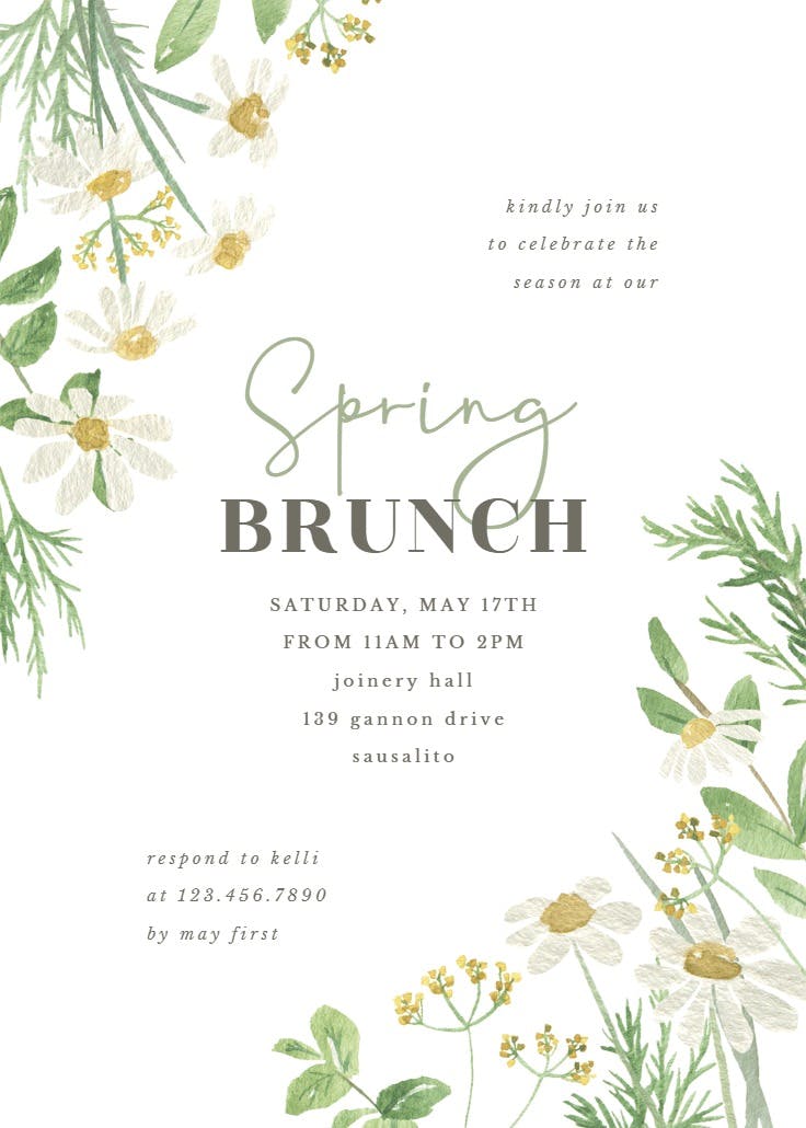 Daisy bouquet - brunch & lunch invitation