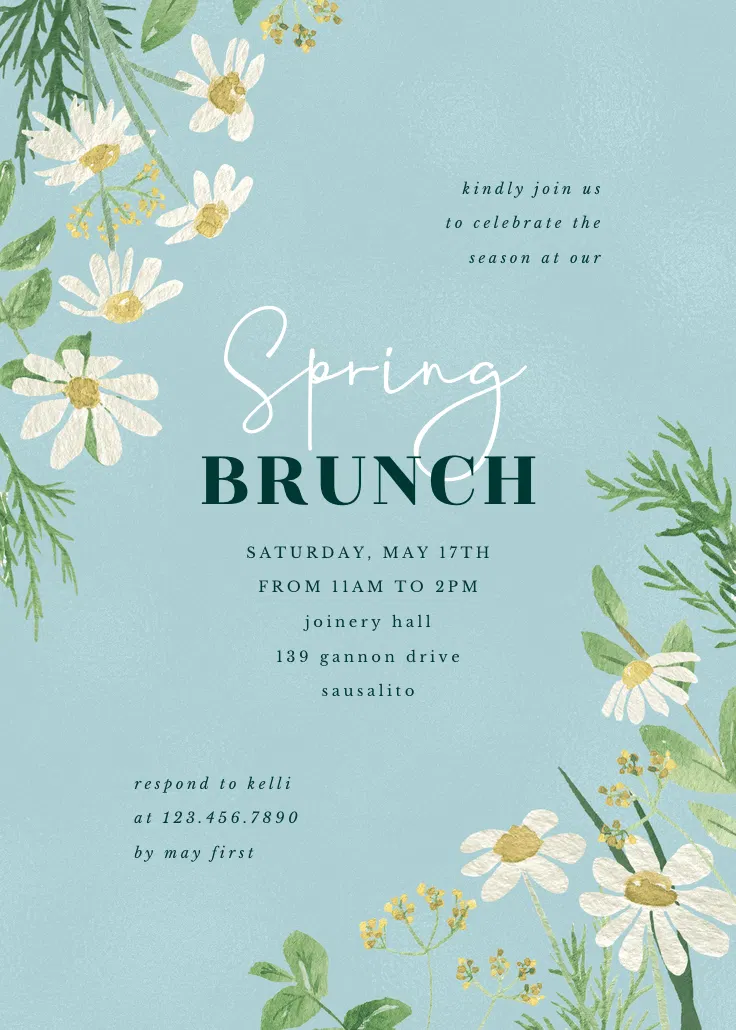 Daisy bouquet - invitación para brunch