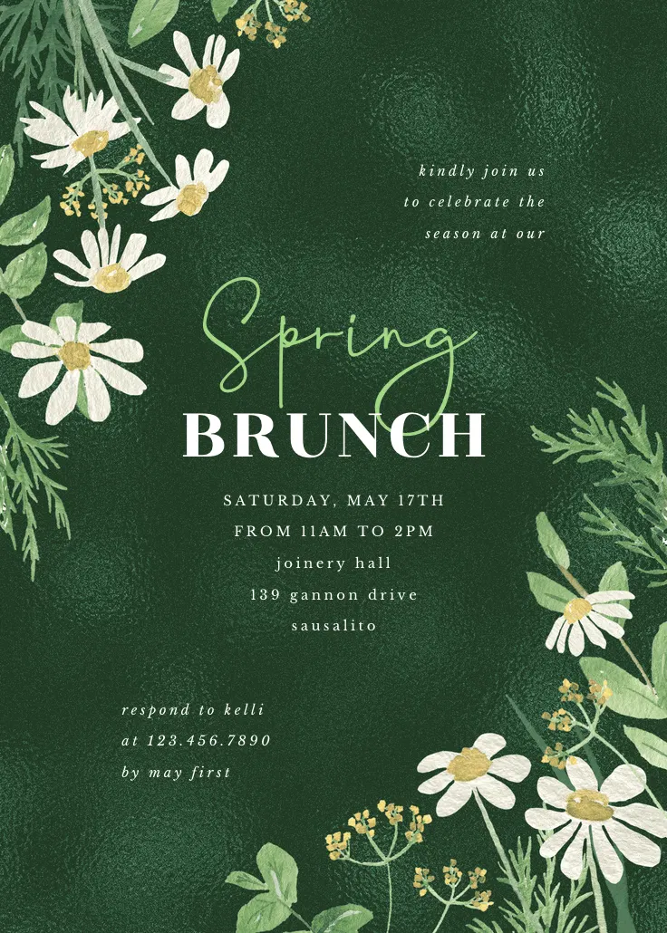 Daisy bouquet - invitación para brunch