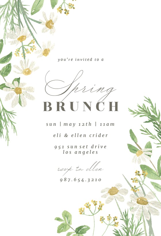 Daisy bouquet - brunch & lunch invitation
