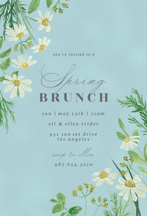 Daisy bouquet - brunch & lunch invitation