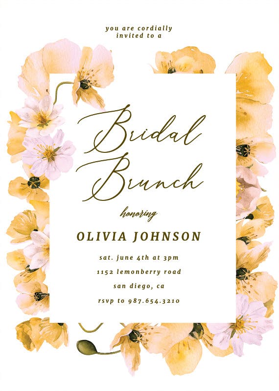 Delicate florals -  invitación para brunch