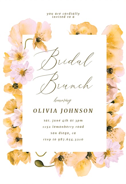 Delicate Florals - Brunch & Lunch Invitation