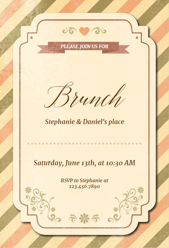 Distressed diagonals - brunch & lunch invitation