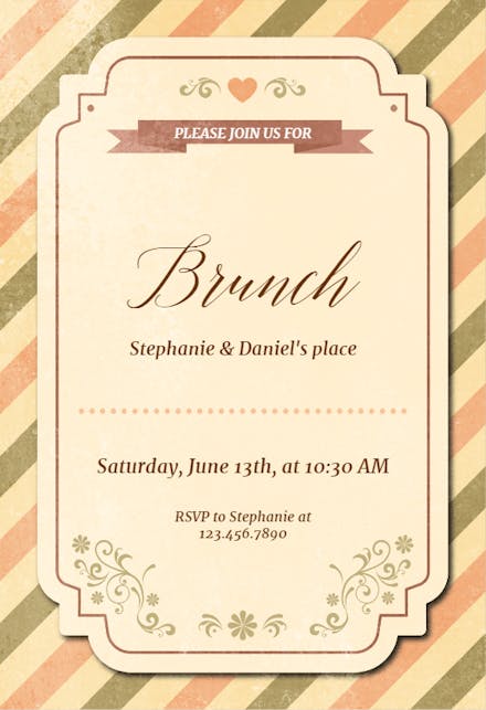 Distressed Diagonals - Brunch & Lunch Invitation