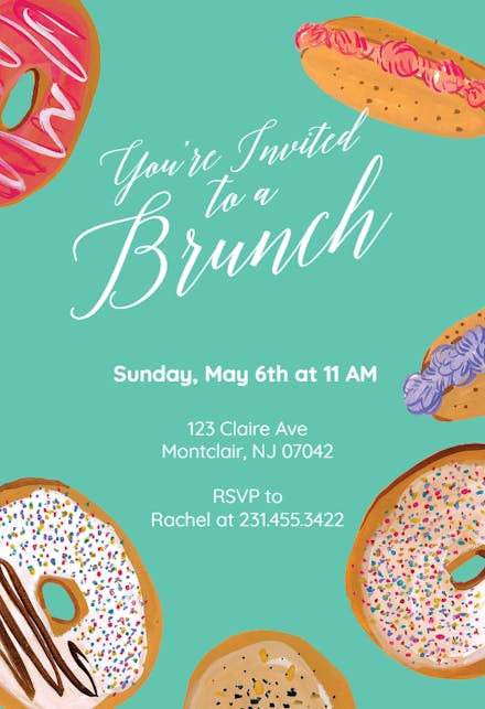 Doughnuts - Brunch & Lunch Invitation