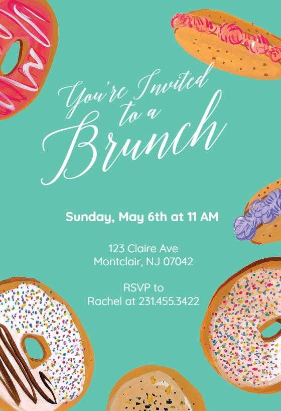 Doughnuts - brunch & lunch invitation