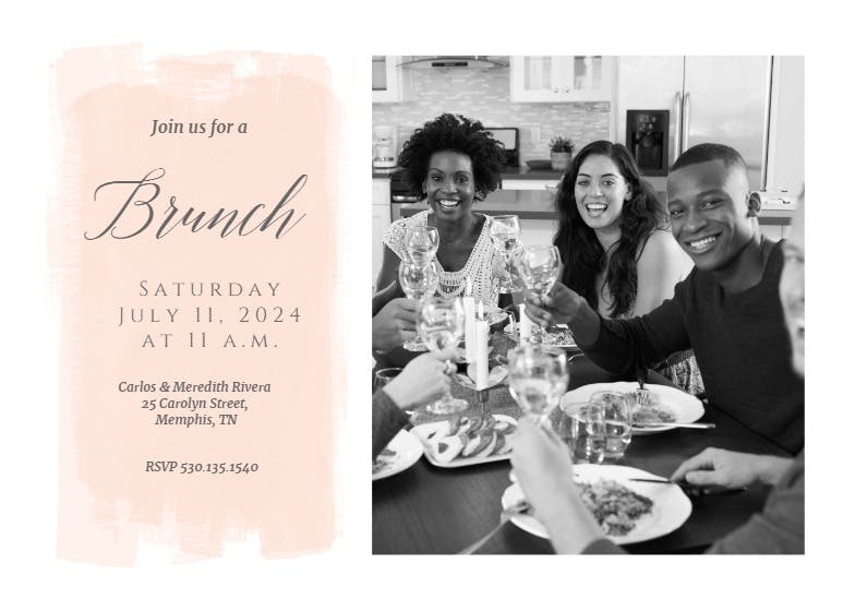 Elegant brush stroke -  invitación para brunch
