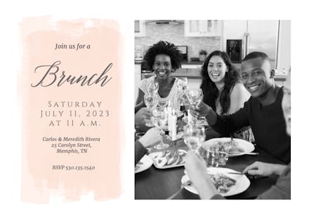 Elegant Brush Stroke - Brunch & Lunch Invitation