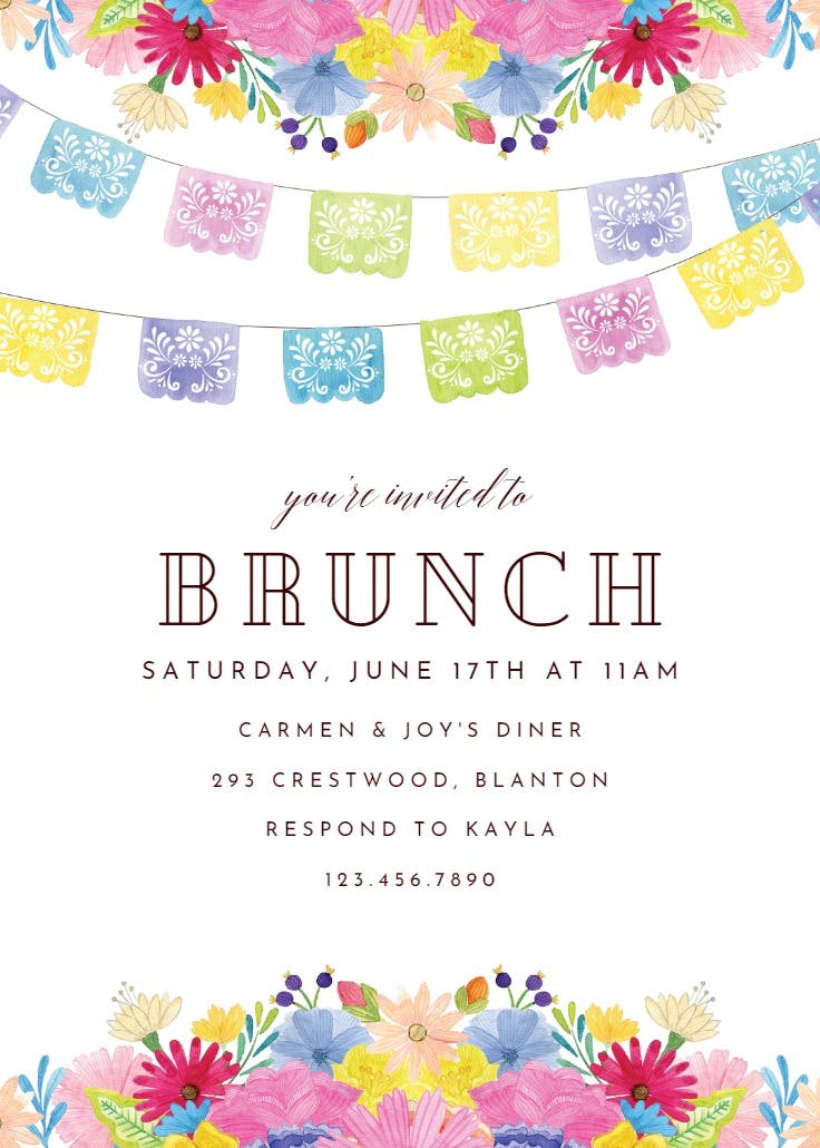 Flags and flowers - brunch & lunch invitation