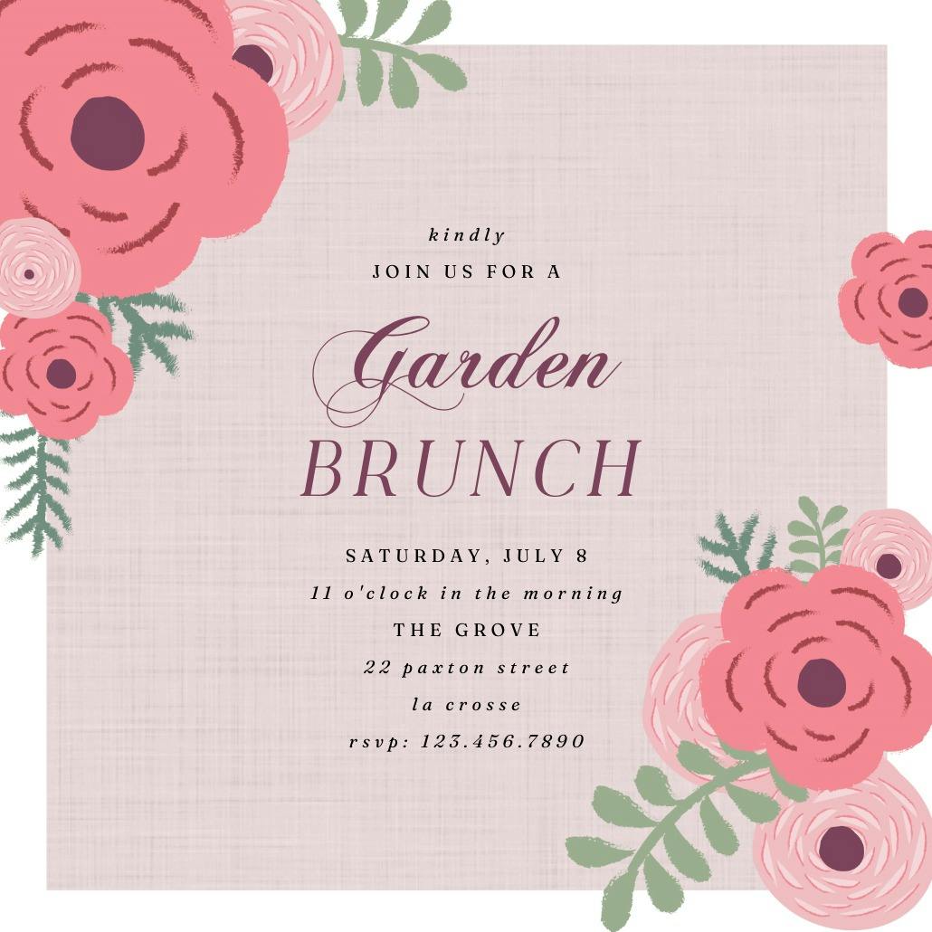 Floral corners - invitación para brunch