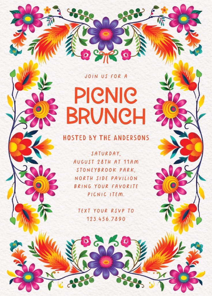 Floral explosion - brunch & lunch invitation