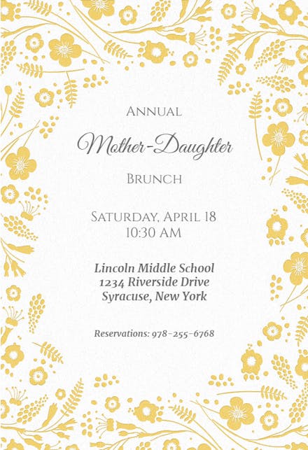 Floral Frame Brunch - Brunch & Lunch Invitation