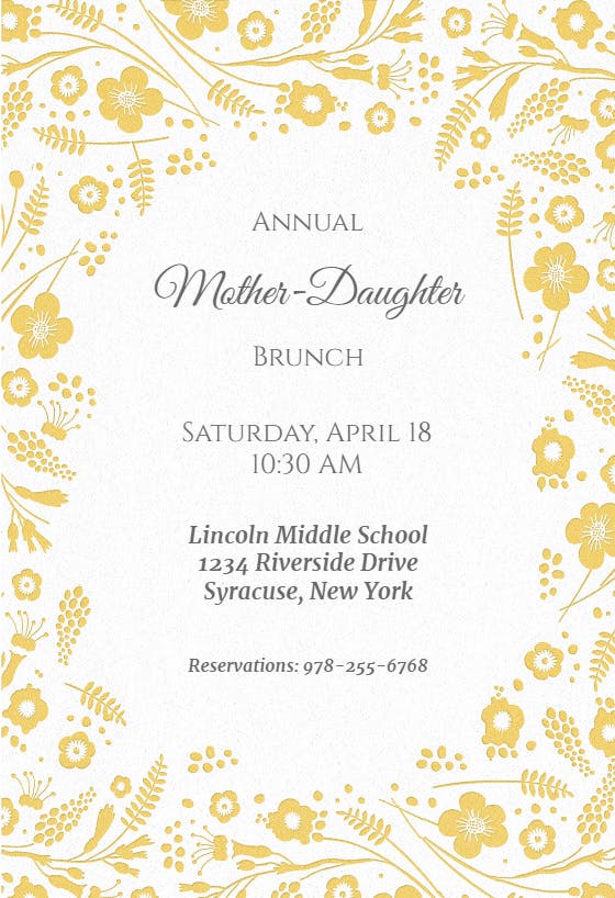 Floral frame brunch - brunch & lunch invitation