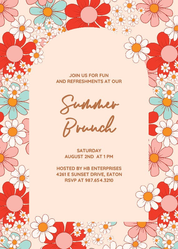 Floral party -  invitación para brunch