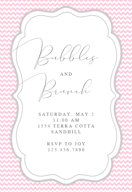 Frame on Chevrons Brunch - Brunch & Lunch Invitation