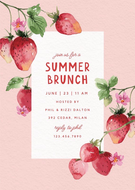 Fresh from the vine - brunch & lunch invitation
