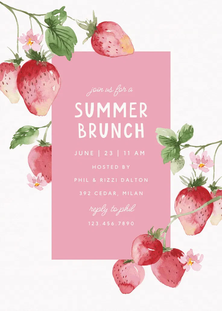 Fresh from the vine - brunch ve öğle yemeği davetiyesi
