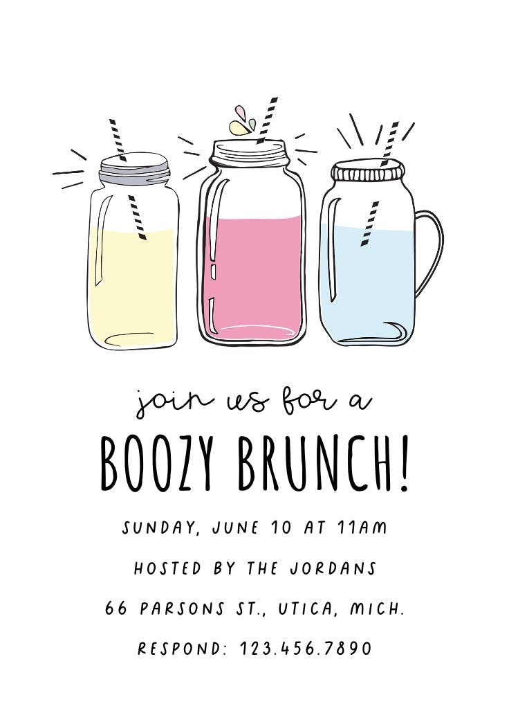 Funky mason jars - invitación para brunch