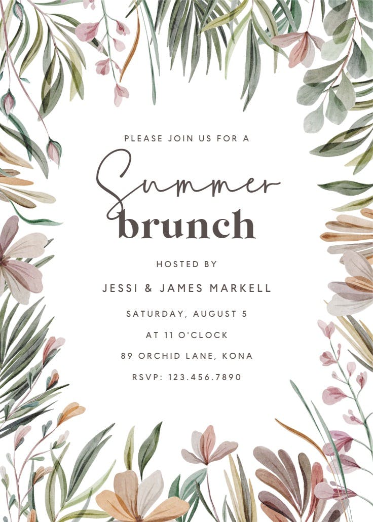 Garden frame - brunch & lunch invitation