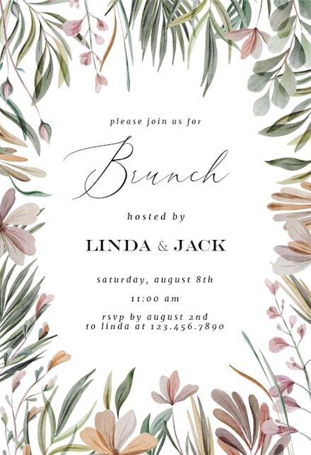 Garden frame - Brunch & Lunch Invitation