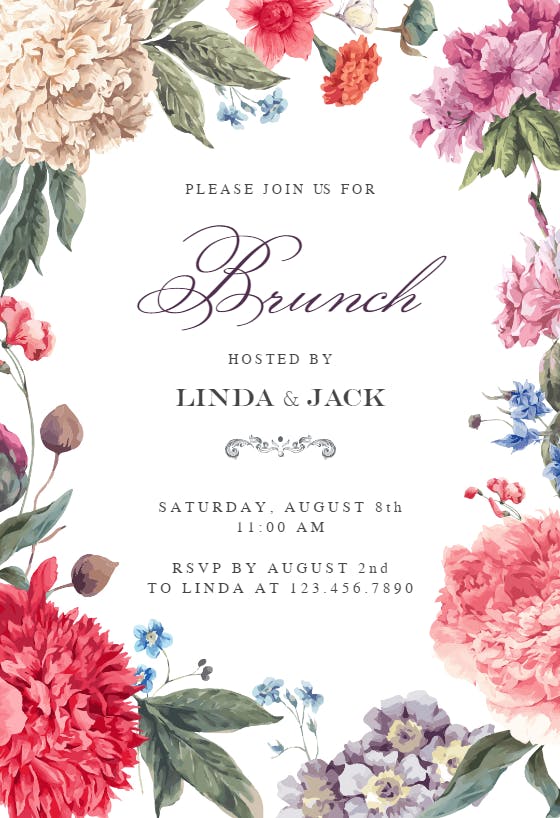 Garden glory - brunch & lunch invitation