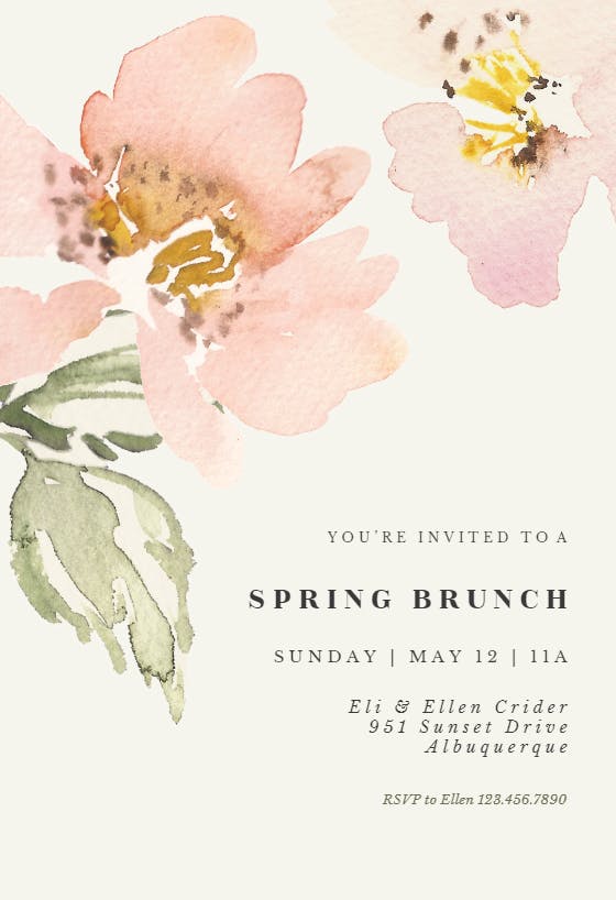 Garden roses - brunch & lunch invitation