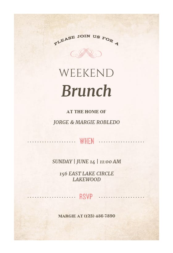 Gradient brunch - brunch & lunch invitation