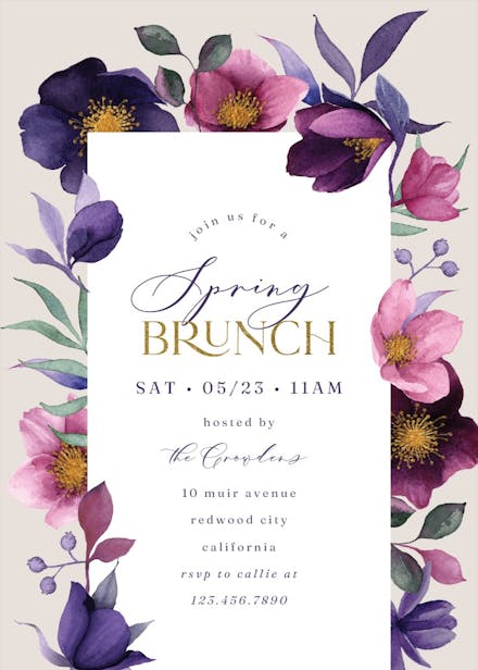 Growing joy - brunch & lunch invitation