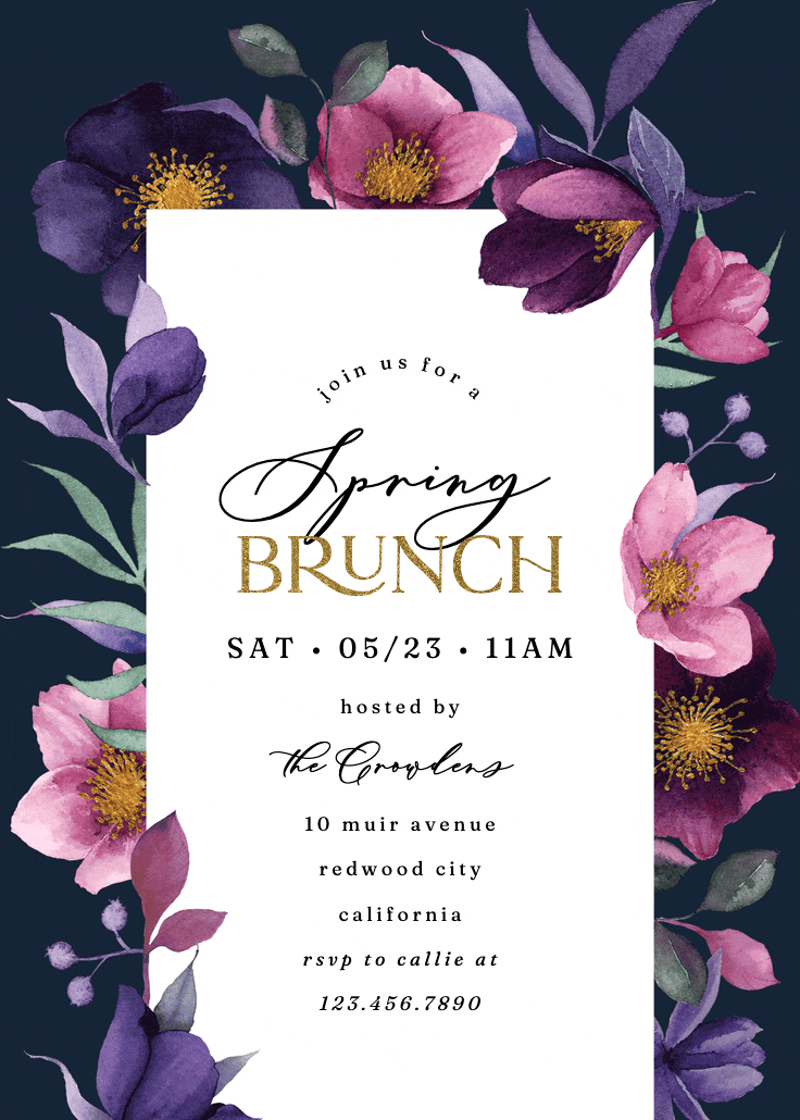 Growing joy - brunch & lunch invitation
