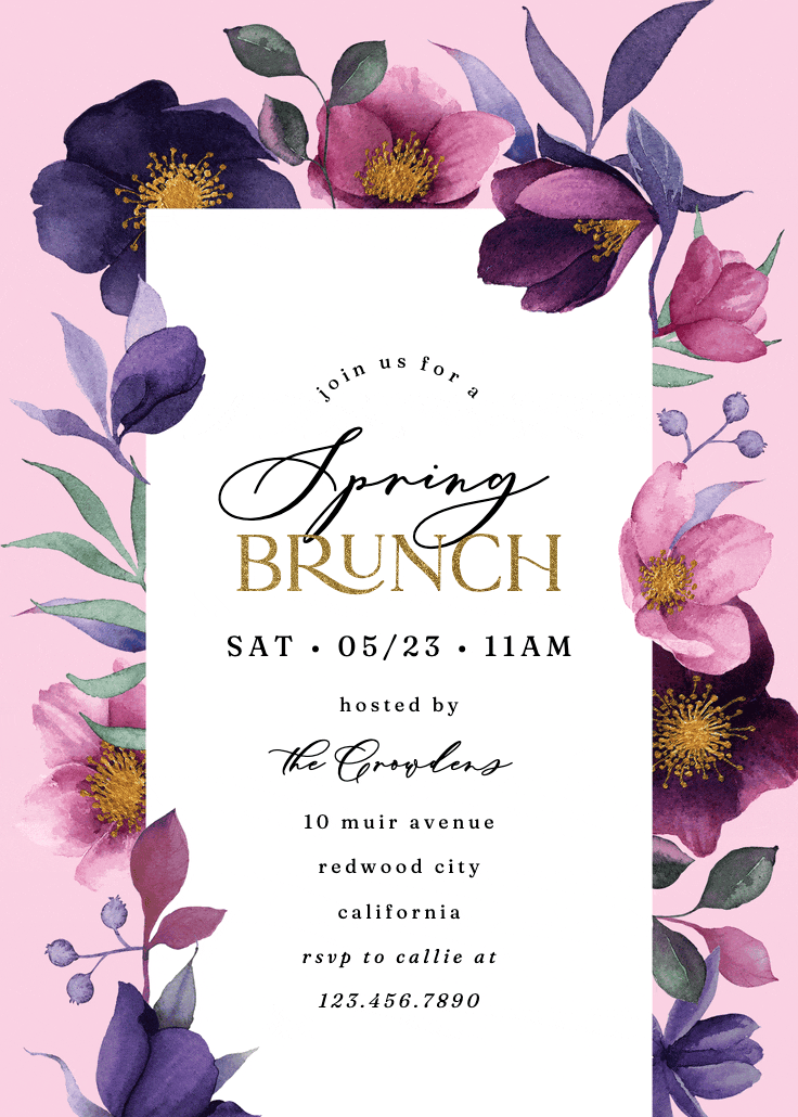 Growing joy - brunch & lunch invitation
