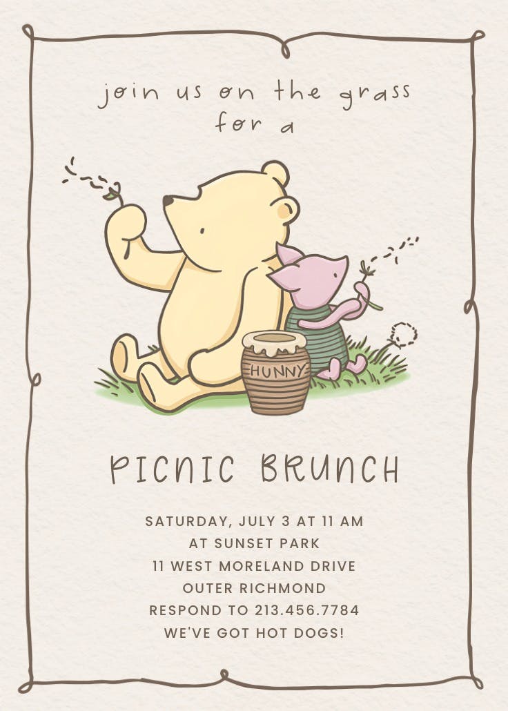 Hunny pot - brunch & lunch invitation