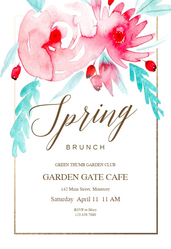 In bloom - brunch & lunch invitation