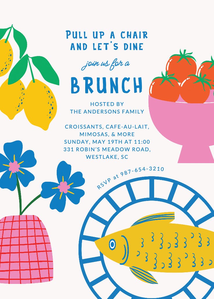 Joyful table - brunch & lunch invitation