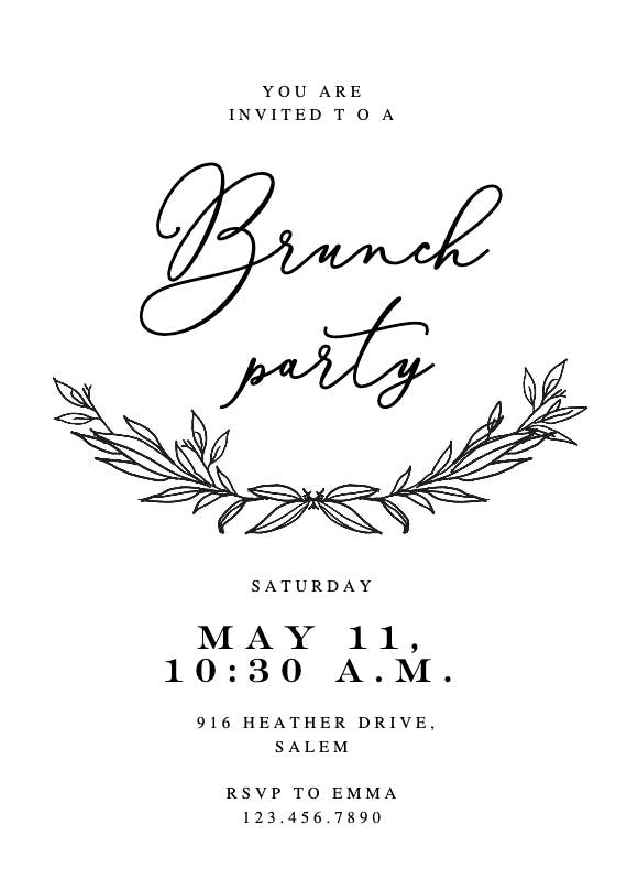 Kraft branches -  invitación para brunch