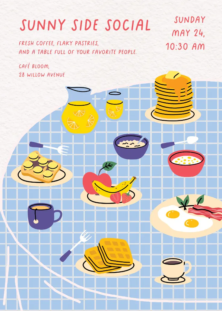 Let's do brunch - yazdırılabilir parti davetiyesi