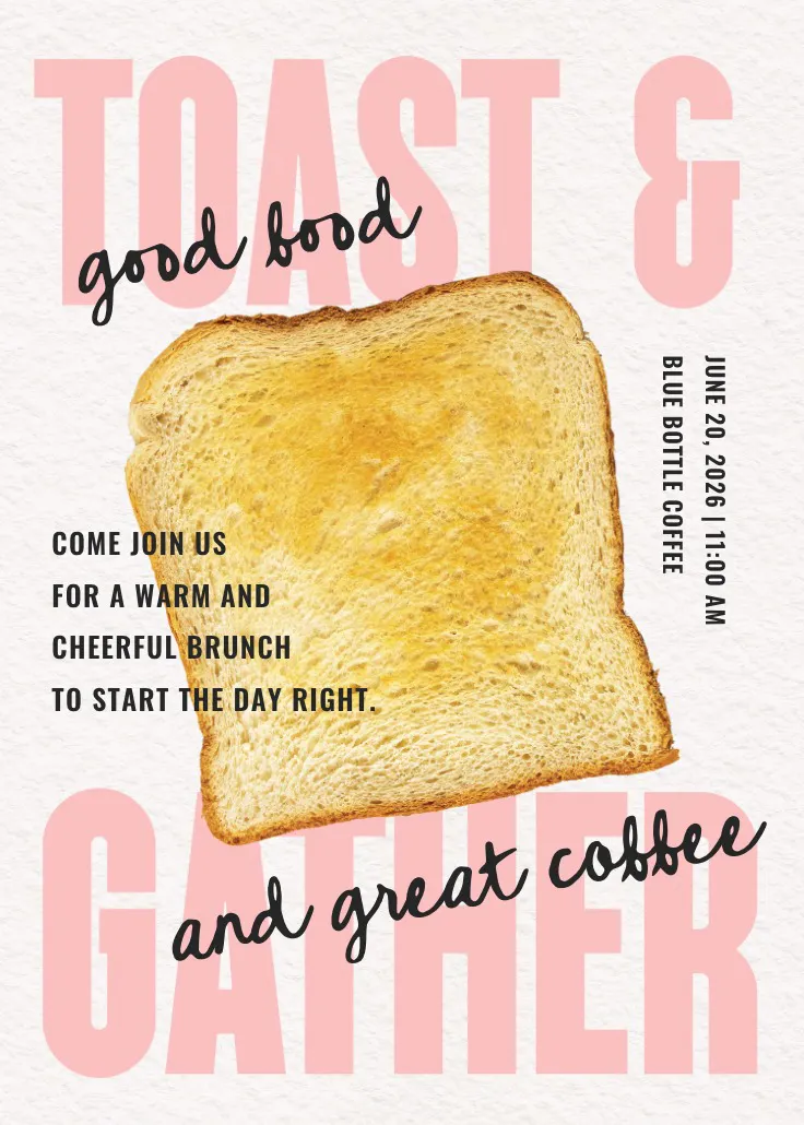 Let's make a toast - thiệp mời brunch & lunch