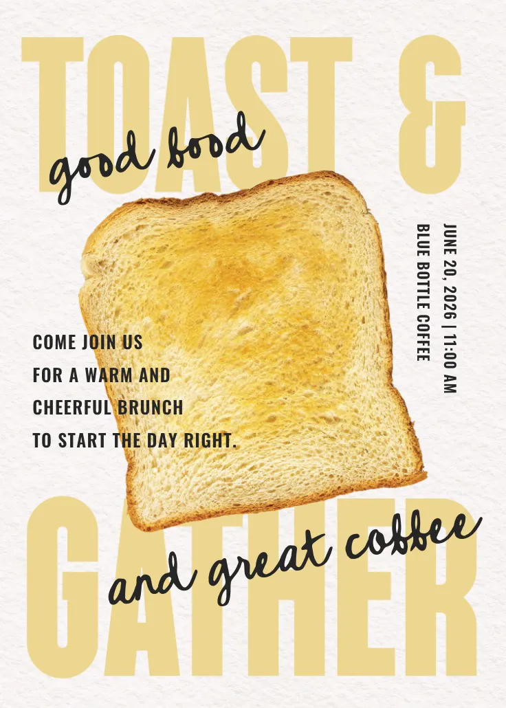 Let's make a toast - brunch- og frokostinvitation