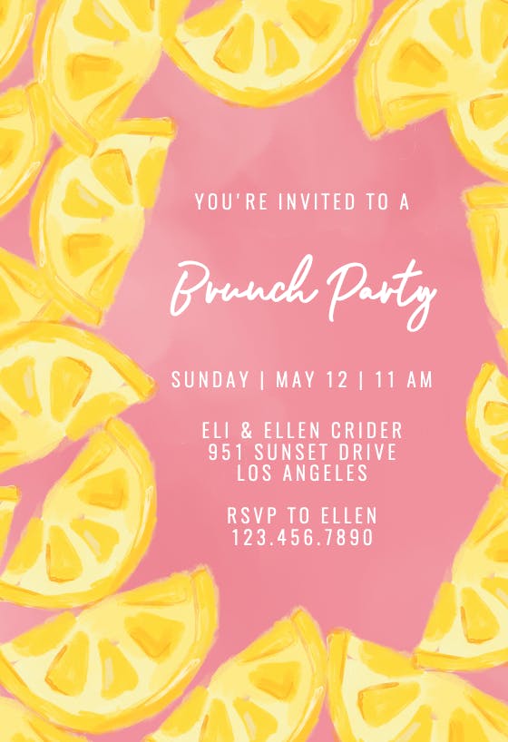 Main squeeze - brunch & lunch invitation