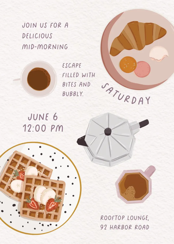 Meet me for mimosas - brunch- en lunchuitnodiging