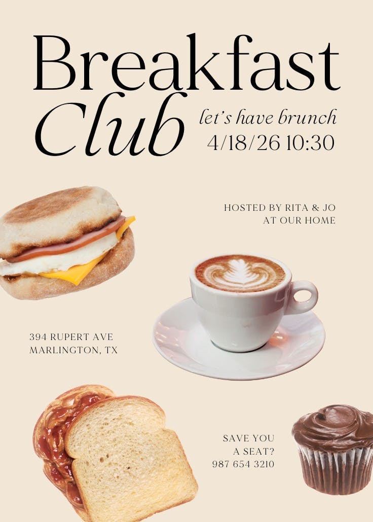 Morning fuel - invitación para brunch